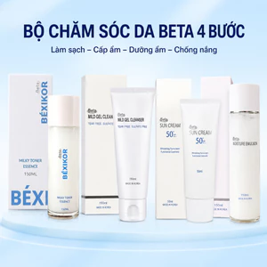 Bộ Chăm Sóc Da Beta 4 Món Chính Hãng - Sữa Rửa Mặt, Toner, Kem Dưỡng Ẩm Da Mặt, Kem Chống Nắng