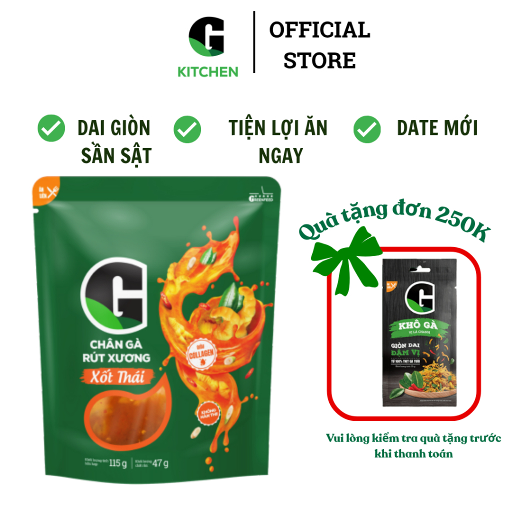 Chân gà rút xương xốt thái G Kitchen túi 115g [Giao HCM]