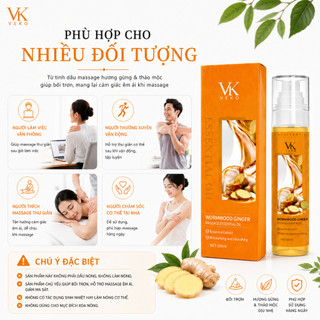 Tinh Dầu Massage Body Gừng Ngải Cứu VEKO 100ml - Massage Thư Giãn, Làm Dịu Nhẹ, Chăm Sóc Cơ Thể