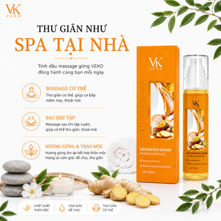 Tinh Dầu Massage Body Gừng Ngải Cứu VEKO 100ml - Massage Thư Giãn, Làm Dịu Nhẹ, Chăm Sóc Cơ Thể