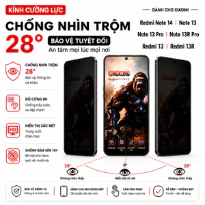Kính cường lực chống nhìn trộm KINGKONG Dành Cho Redmi Note 14 Note 13 Note 13 Pro Note 13R Pro Redmi 13 13R