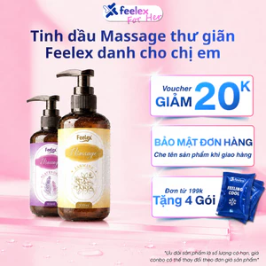 Tinh dầu massage body Feelex thư giãn giảm stress dưỡng ẩm tăng cảm giác không bết dính dễ dàng rửa sạch 300ml