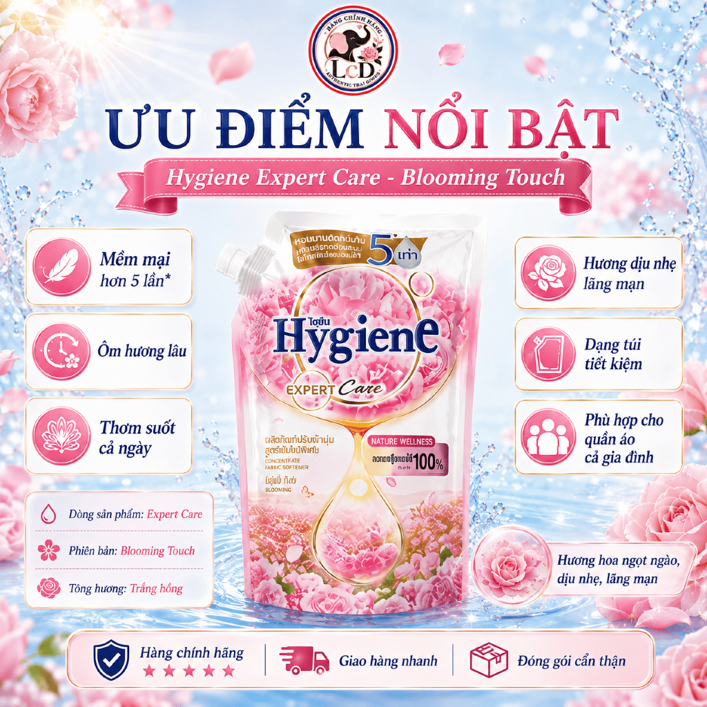 [NỘI ĐỊA THÁI] Nước Xả Hygiene Expert Care 1000ml, Lưu Hương Lâu, Làm Mềm Vải, Khử Mùi Hiệu Quả, Đủ Loại - LCD STORE