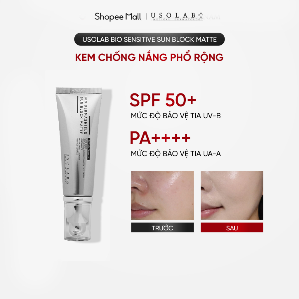 USOLAB Kem Chống Nắng Da Dầu Mụn Bio Intensive Sun Block Matte SPF50+ PA++++ – Kiểm Soát Nhờn, Không Bít Lỗ Chân Lông