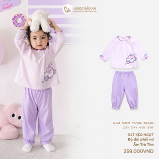 NBAN (6M-6Y) Bộ đồ dài cho bé gái Ấm Trà Tím cotton thoáng mát, dễ mặc nhà đi chơi, đi học-CANDY5.25