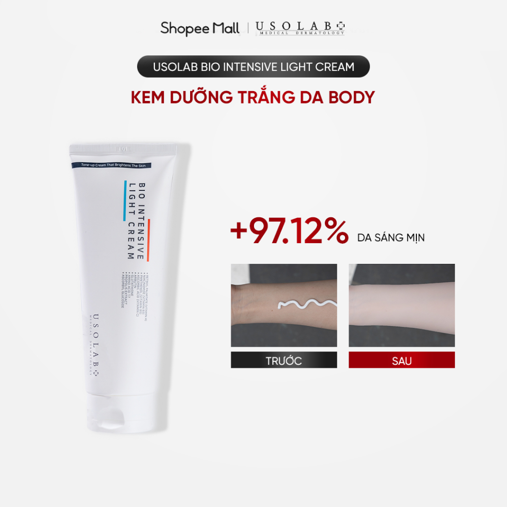 USOLAB Kem Dưỡng Trắng Da Body Bio Intensive Light Cream – Mờ Thâm Sạm, Dưỡng Ẩm Sáng Da Toàn Thân 250ml