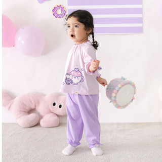 NBAN (6M-6Y) Bộ đồ dài cho bé gái Ấm Trà Tím cotton thoáng mát, dễ mặc nhà đi chơi, đi học-CANDY5.25