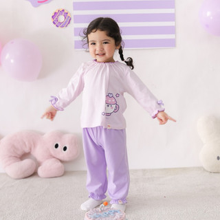 NBAN (6M-6Y) Bộ đồ dài cho bé gái Ấm Trà Tím cotton thoáng mát, dễ mặc nhà đi chơi, đi học-CANDY5.25