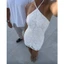 Đầm ngắn dây cổ yêm hở lưng vải ren thêu phong cách Boho (Order 8 ngày)
