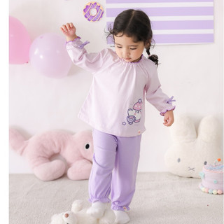 NBAN (6M-6Y) Bộ đồ dài cho bé gái Ấm Trà Tím cotton thoáng mát, dễ mặc nhà đi chơi, đi học-CANDY5.25