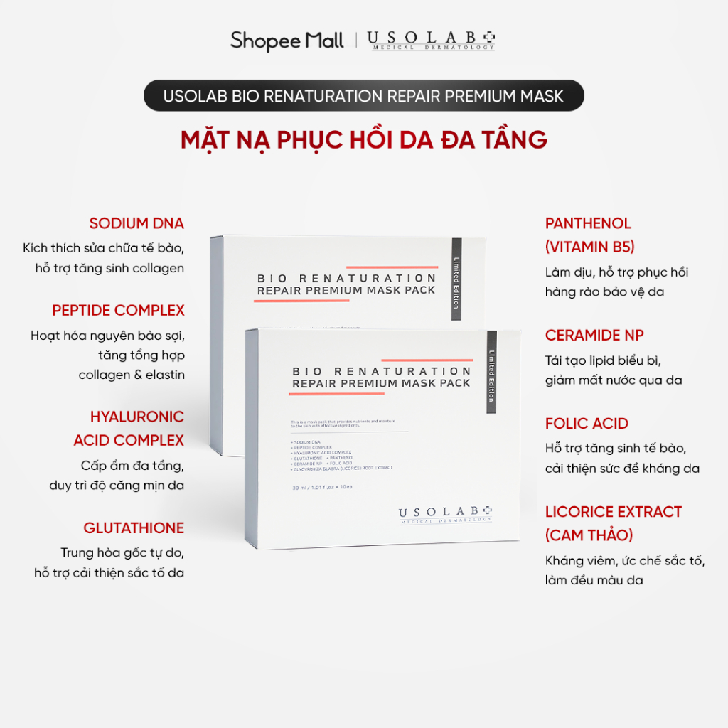 Mặt nạ USOLAB REPAIR PREMIUM – PHIÊN BẢN CẢI TIẾN ĐỘT PHÁ