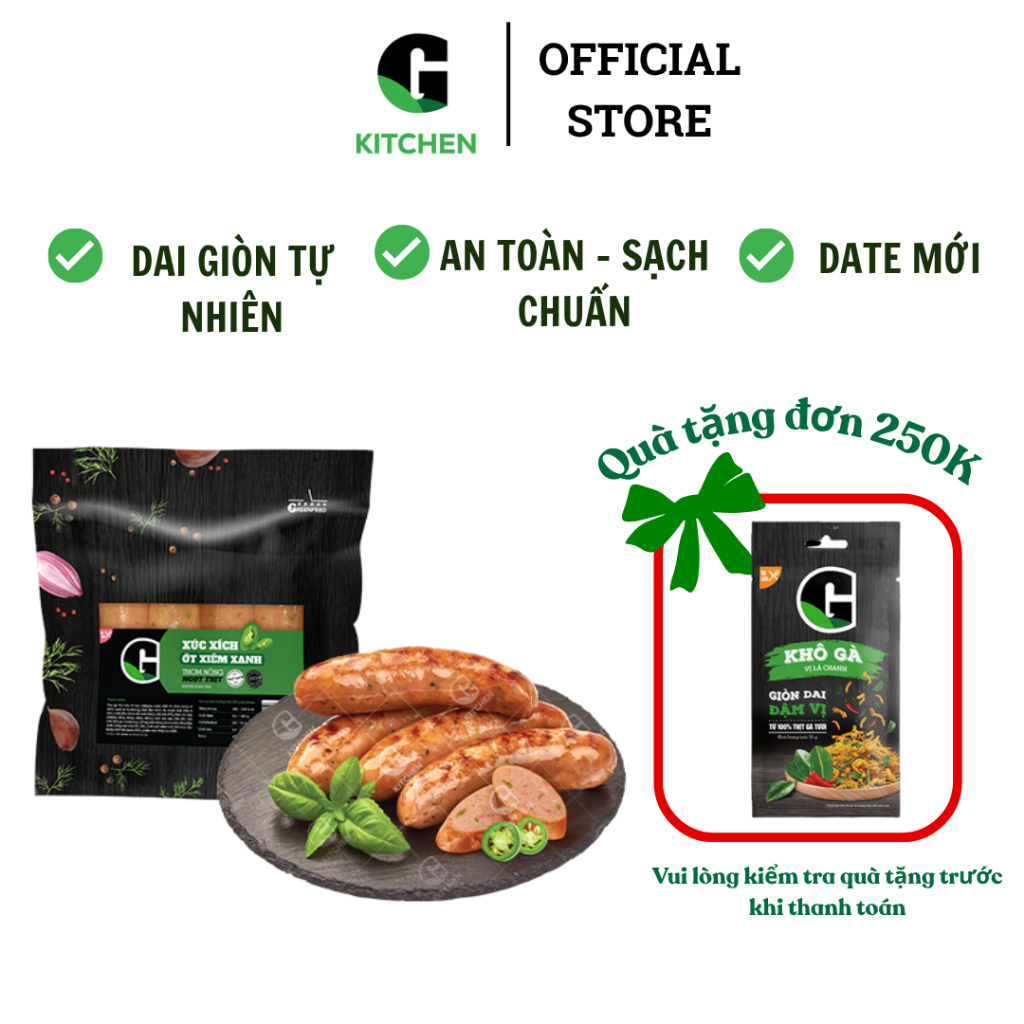 Xúc xích ớt xiêm xanh G Kitchen 200g [Giao HCM]