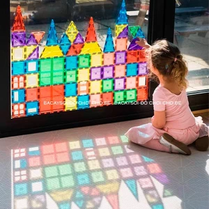 Bộ Đồ Chơi Xếp Hình Nam Châm Ánh Sáng 3D, Lắp Ghép Nam Châm Cầu Vồng Sáng Tạo, Phát Triển Tư Duy Cho Bé
