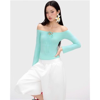 Áo trễ vai EAGER kiểu dáng cột nơ trước ELENA TOP