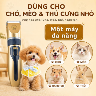 Tông Đơ Cắt Lông Chó Mèo Chenow Siêu Êm Ít Rung, Máy Cạo Lông Thú Cưng Không Kẹt Lông, Kèm 4 Cữ 3/6/9/12mm