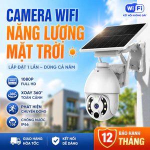 Camera V99AI HQ01 WiFi Năng Lượng Mặt Trời Ngoài Trời Camera Giám Sát Chống Nước IP66 Xoay 360 Độ