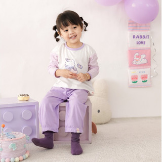 NBAN (6M-6Y) Bộ quần áo dài bé gái Kem Tím cotton thấm hút tốt, dễ mặc nhà đi chơi, đi học-CANDY5.25