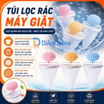 Túi lọc tóc – bảo vệ máy giặt -Lưới lọc sợi vải và bụi bẩn -Phụ kiện máy giặt lọc rác nổi