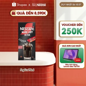 Nước cốt cà phê NESCAFÉ - CÀ PHÊ ĐEN ĐÁ (Hộp 5 gói x 75ml)