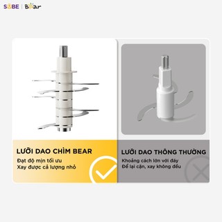 Máy Xay Ăn Dặm Bear 0.3L Máy Xay Đa Năng 8 Lưỡi Cho Bé Ăn Dặm Tự Động Ngắt CH-5H02D24