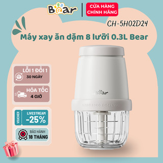 Máy Xay Ăn Dặm Bear 0.3L Máy Xay Đa Năng 8 Lưỡi Cho Bé Ăn Dặm Tự Động Ngắt CH-5H02D24