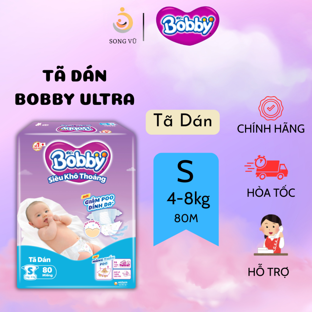 [MUA 1 TẶNG KÈM QUÀ ] TÃ DÁN/ TÃ QUẦN BOBBY ULTRA MỀM MẠI, SIÊU THOÁNG KHÍ XS/S/M/L