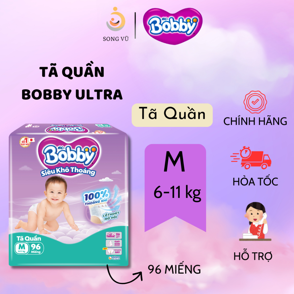 [MUA 1 TẶNG KÈM QUÀ ] TÃ DÁN/ TÃ QUẦN BOBBY ULTRA MỀM MẠI, SIÊU THOÁNG KHÍ XS/S/M/L