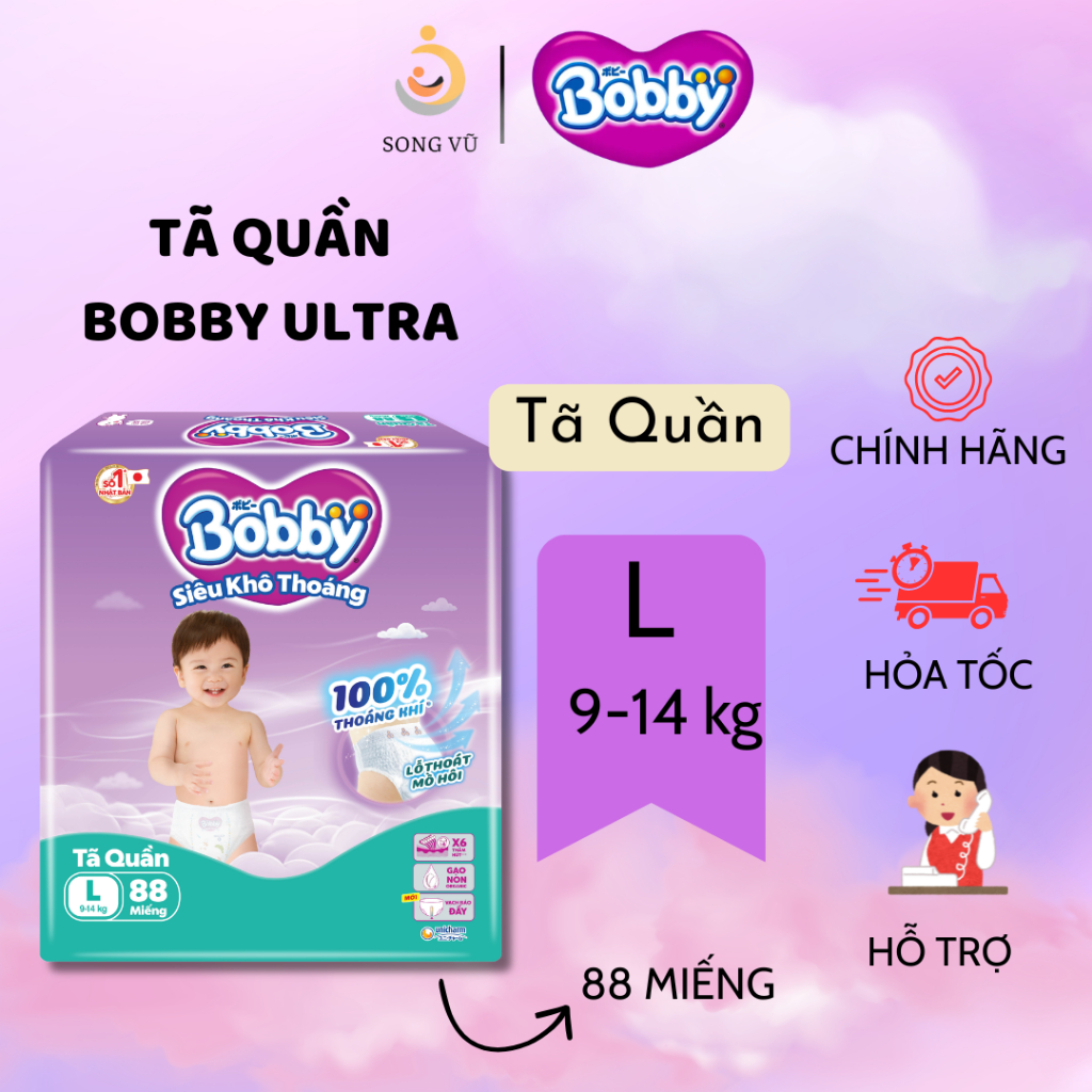 [MUA 1 TẶNG KÈM QUÀ ] TÃ DÁN/ TÃ QUẦN BOBBY ULTRA MỀM MẠI, SIÊU THOÁNG KHÍ XS/S/M/L