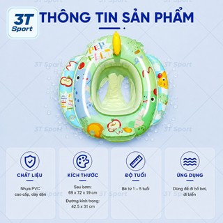 Phao bơi ghế ngồi ô tô trẻ em, có vô lăng xịt nước an toàn cho bé 1-5 tuổi PVC cao cấp bền đẹp