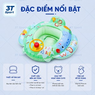 Phao bơi ghế ngồi ô tô trẻ em, có vô lăng xịt nước an toàn cho bé 1-5 tuổi PVC cao cấp bền đẹp