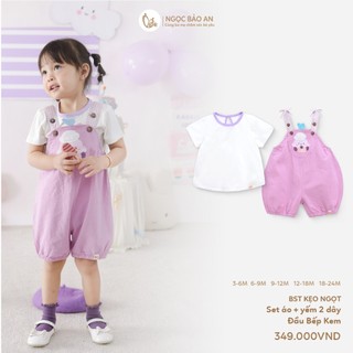 NBAN (3M-24M) Bộ đồ yếm bé gái Đầu Bếp Kem thời trang thấm hút tốt, dễ mặc đi học đi chơi-CANDY5.25