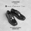 Giày tây Derby LEMANS mũi vuông màu đen ĐV01.2 - Da bò - Đế cao su tăng cao 4cm - BH 2 năm