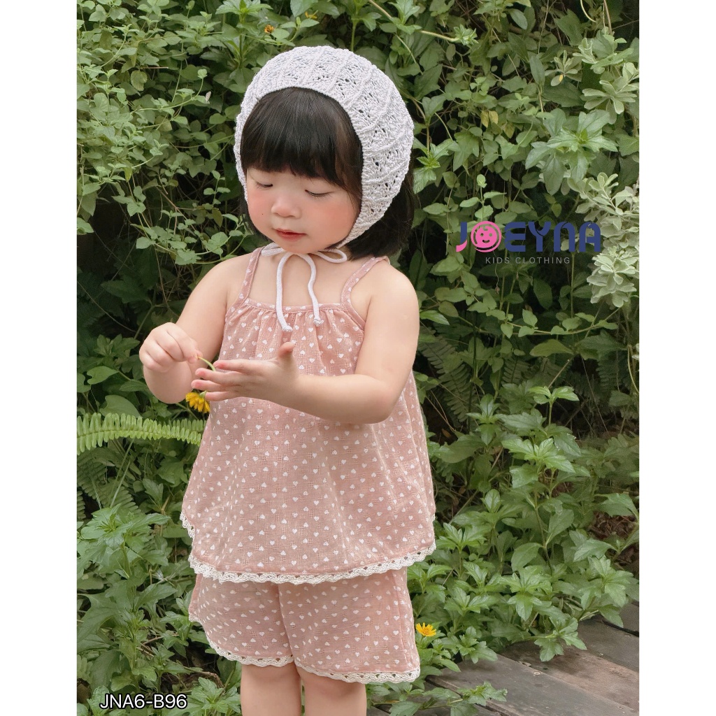 Set bộ 2 dây B96 trái tim phối ren cho bé 8-24kg