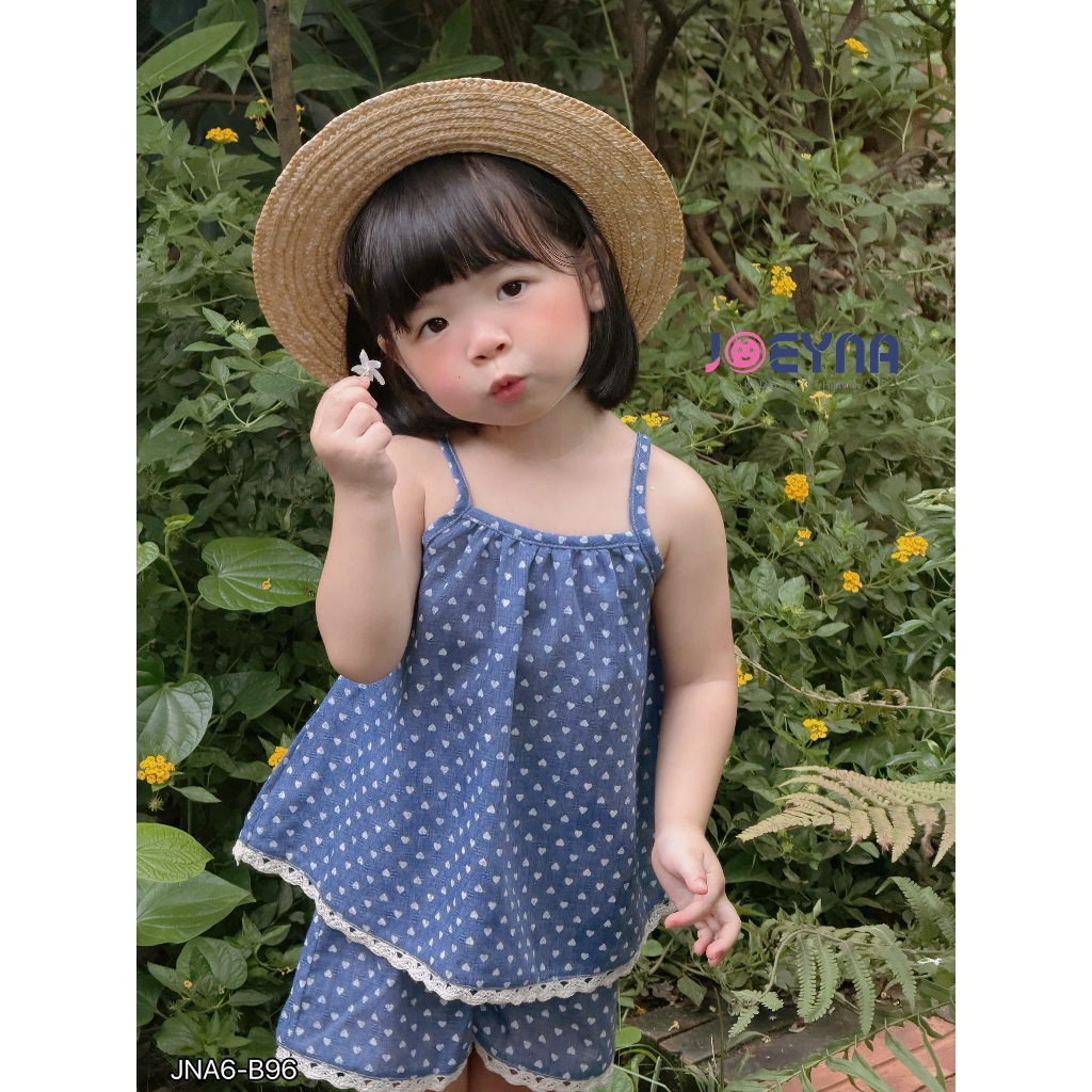 Set bộ 2 dây B96 trái tim phối ren cho bé 8-24kg