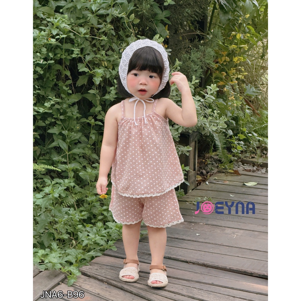 Set bộ 2 dây B96 trái tim phối ren cho bé 8-24kg