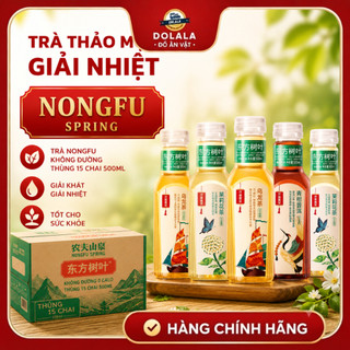 Trà Nongfu không đường giải khát, giải nhiệt, Trà hoa quả tốt cho sức khỏe 1 thùng 15 chai