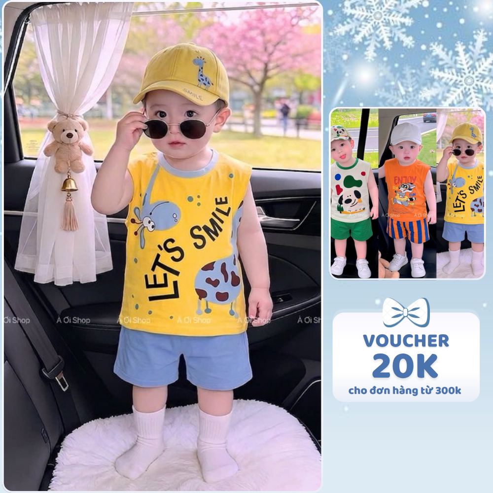 [À ƠI SHOP] D91- set 3 bộ ba lỗ chó và cáo enjoy - a100.399