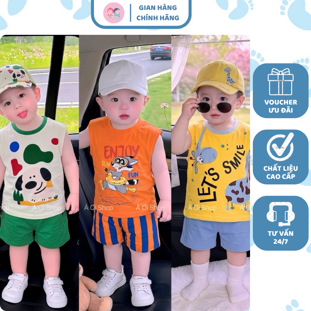 [À ƠI SHOP] D91- set 3 bộ ba lỗ chó và cáo enjoy - a100.399