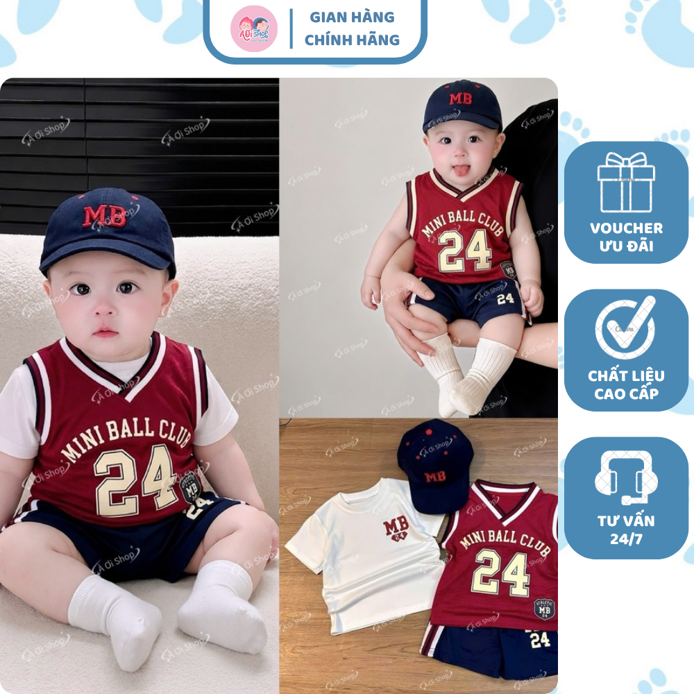 [À ƠI SHOP] D93- set 3 ct cộc mini ball club số 24 kèm mũ- a111.120