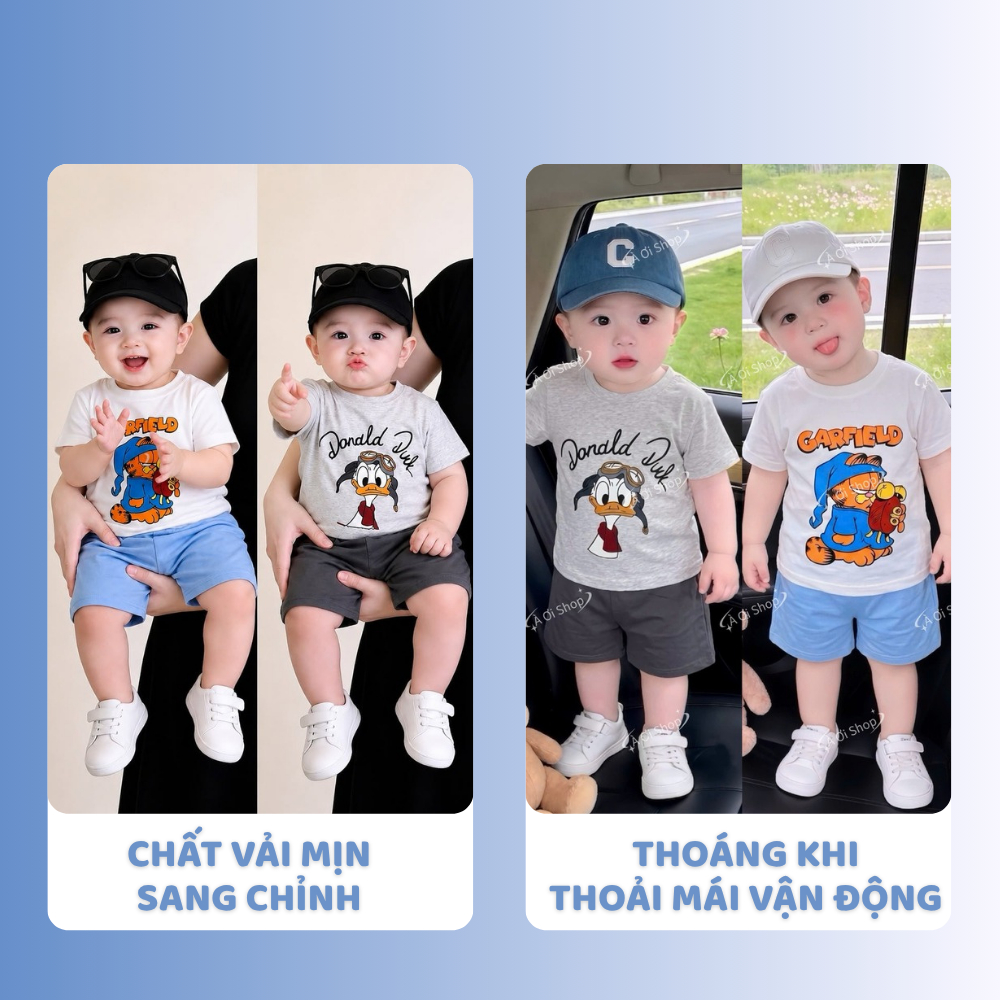 [À ƠI SHOP] D92- set 3 bộ cộc hổ mèo vịt stretch - a100.400