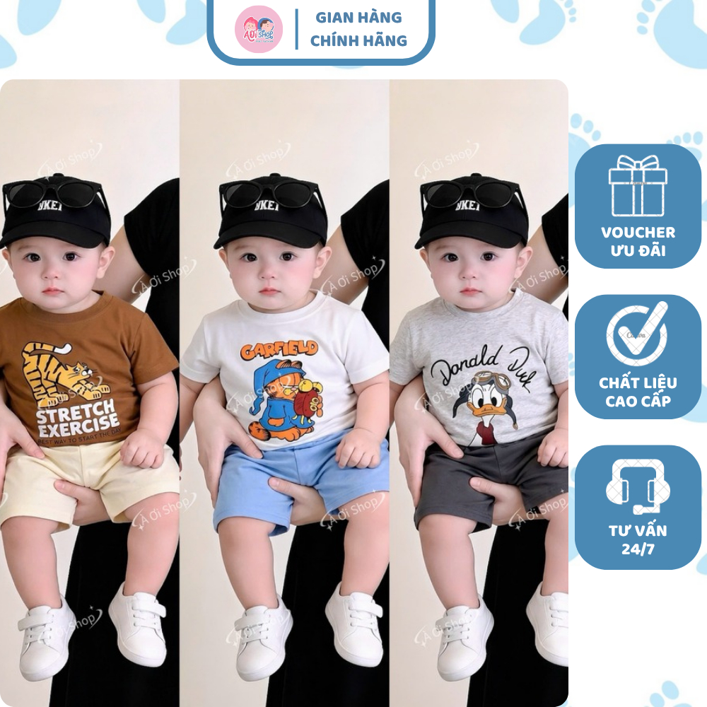 [À ƠI SHOP] D92- set 3 bộ cộc hổ mèo vịt stretch - a100.400