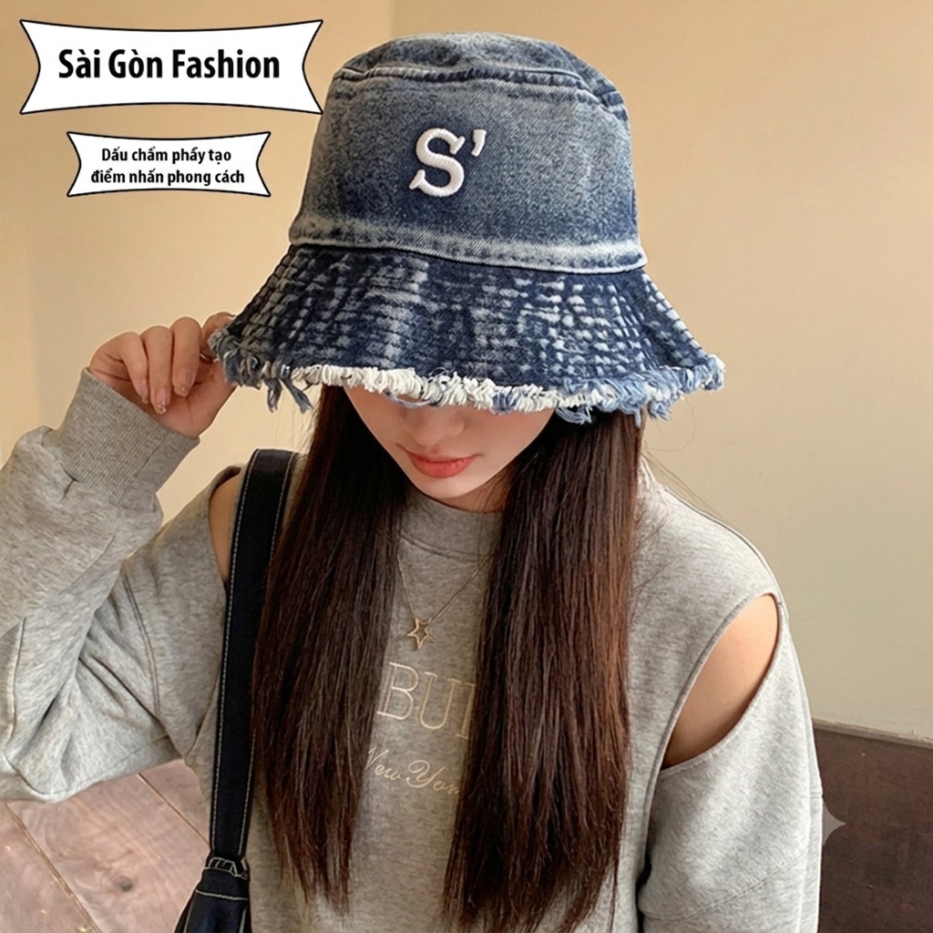 Mũ Bucket Jean Thời trang cho Nữ Hot Trend