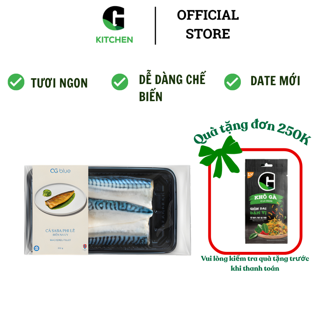Cá saba Nauy Fille Blues G Kitchen 250g [Giao HCM]