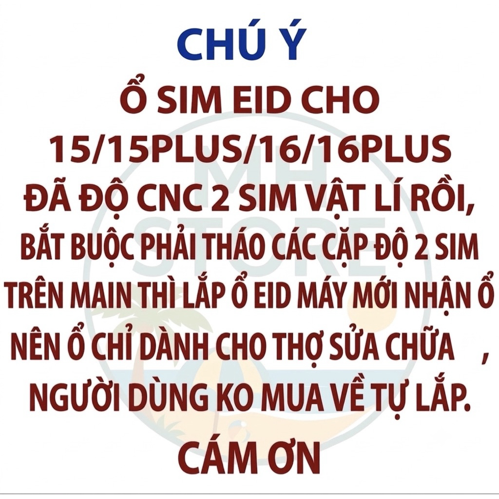 Ổ Sim IC EID cho 12-16Plus Lock, ko cần dùng sim ghép, ổ nạp VN fw 2.42VN/2.46VN (13-16plus), 5.23vn (12 seri) | BigBuy360 - bigbuy360.vn