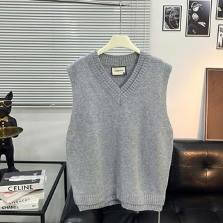 Áo Gile Len Nam Dễ Phối Đồ Cổ Tim Dệt Kim Form Regular Basic Phong Cách Hàn Quốc