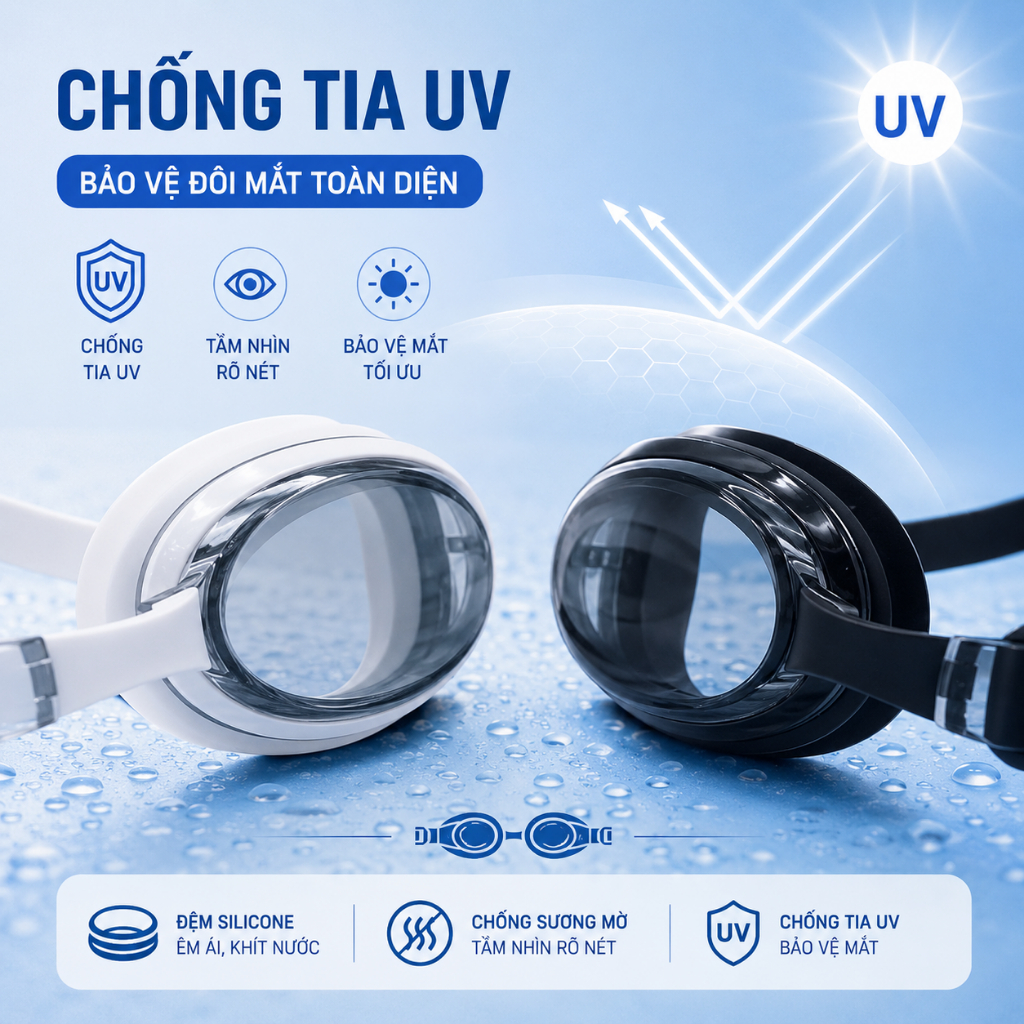 Kinh bơi người lớn AOLIKES mắt kính bơi chống nước,chống mờ tráng gương CAO CẤP