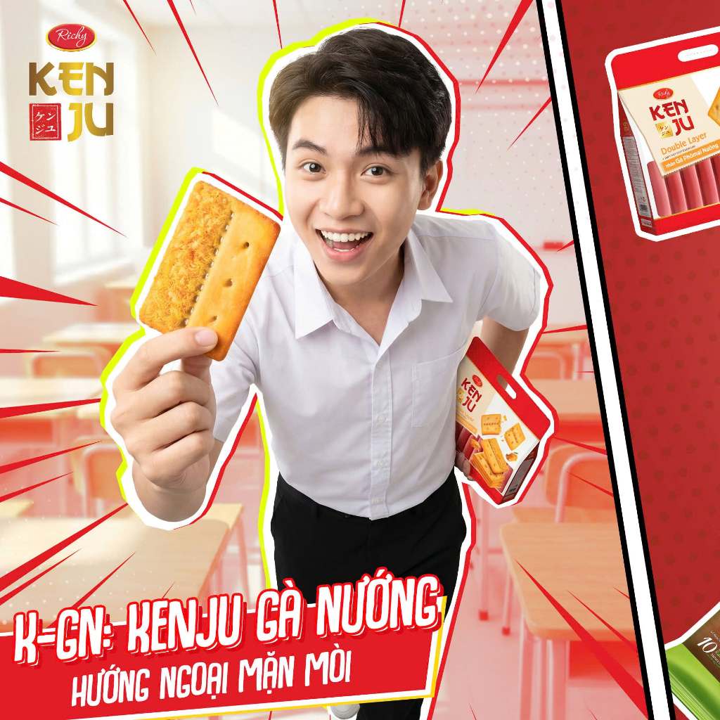 [MUA 2 TẶNG 1 QUẠT] Combo 4 bánh kenju kem dẻo và kenju gà phô mai 2 lớp
