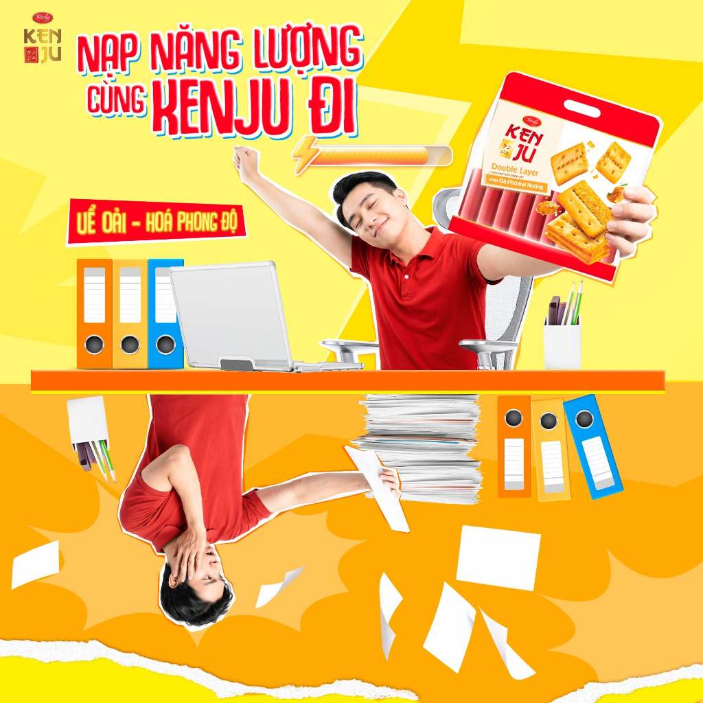 [MUA 2 TẶNG 1 QUẠT] Combo 4 bánh kenju kem dẻo và kenju gà phô mai 2 lớp