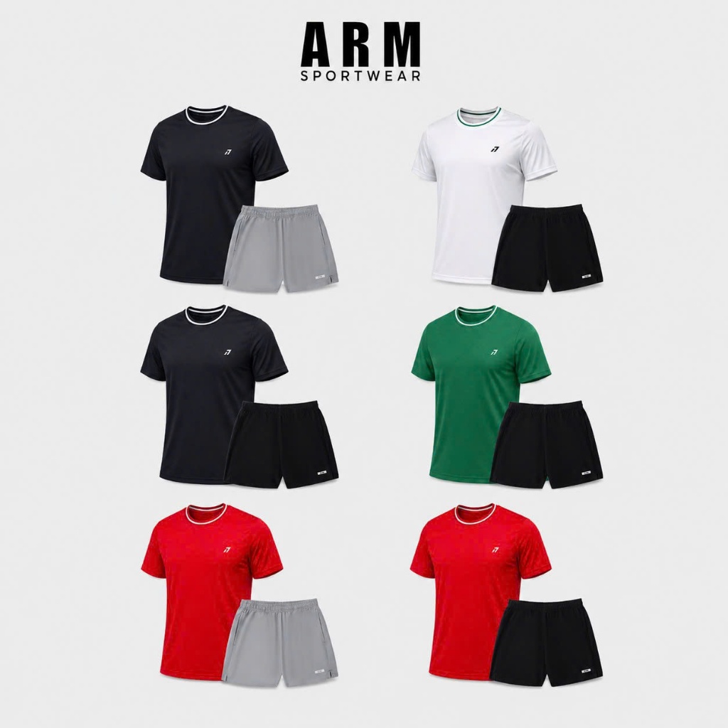 Bộ Quần Áo Pickle Ball Nam ARM Sportwear DINK-TEE x 5 INCH - SHORTS