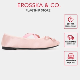 Erosska - Giày balletcore quai chéo mũi nhăn, kiểu dáng basic thời trang - EL115